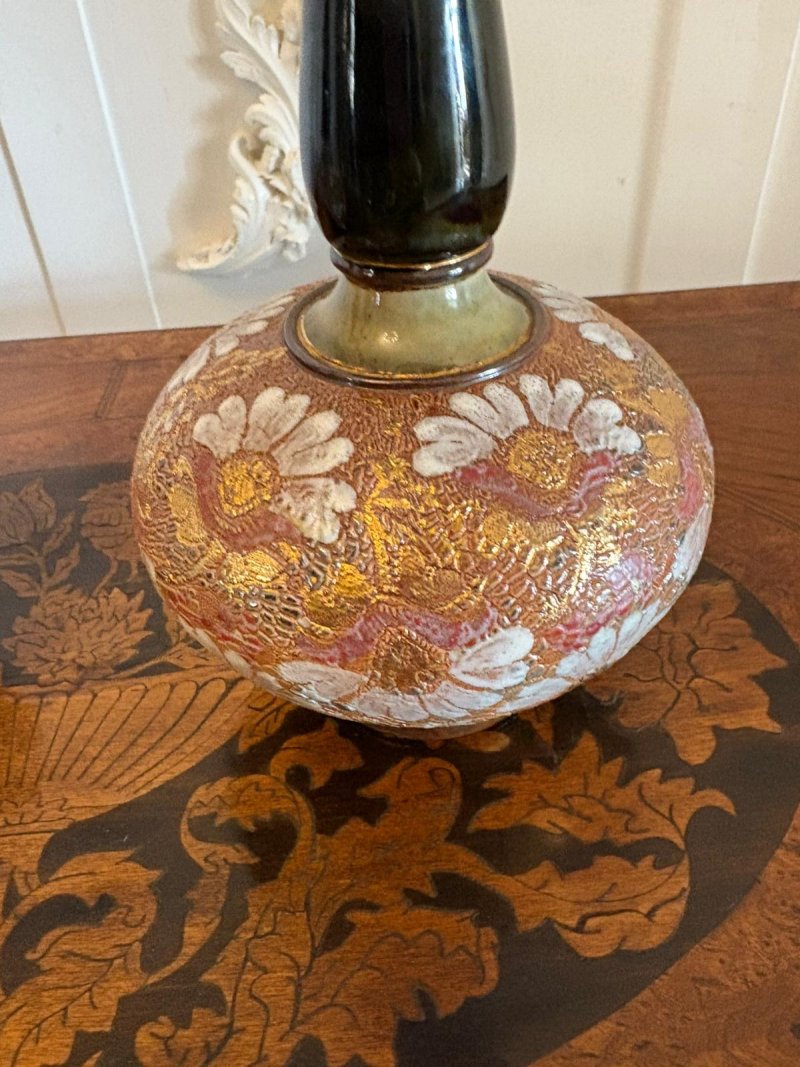 Pair of Antique Victorian Quality Royal Doulton Slater Stoneware Vases - Image 8